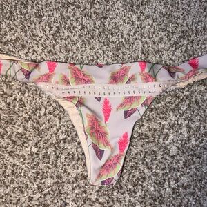 Acacia Swimwear Pink Leaf Print Bikini Bottom